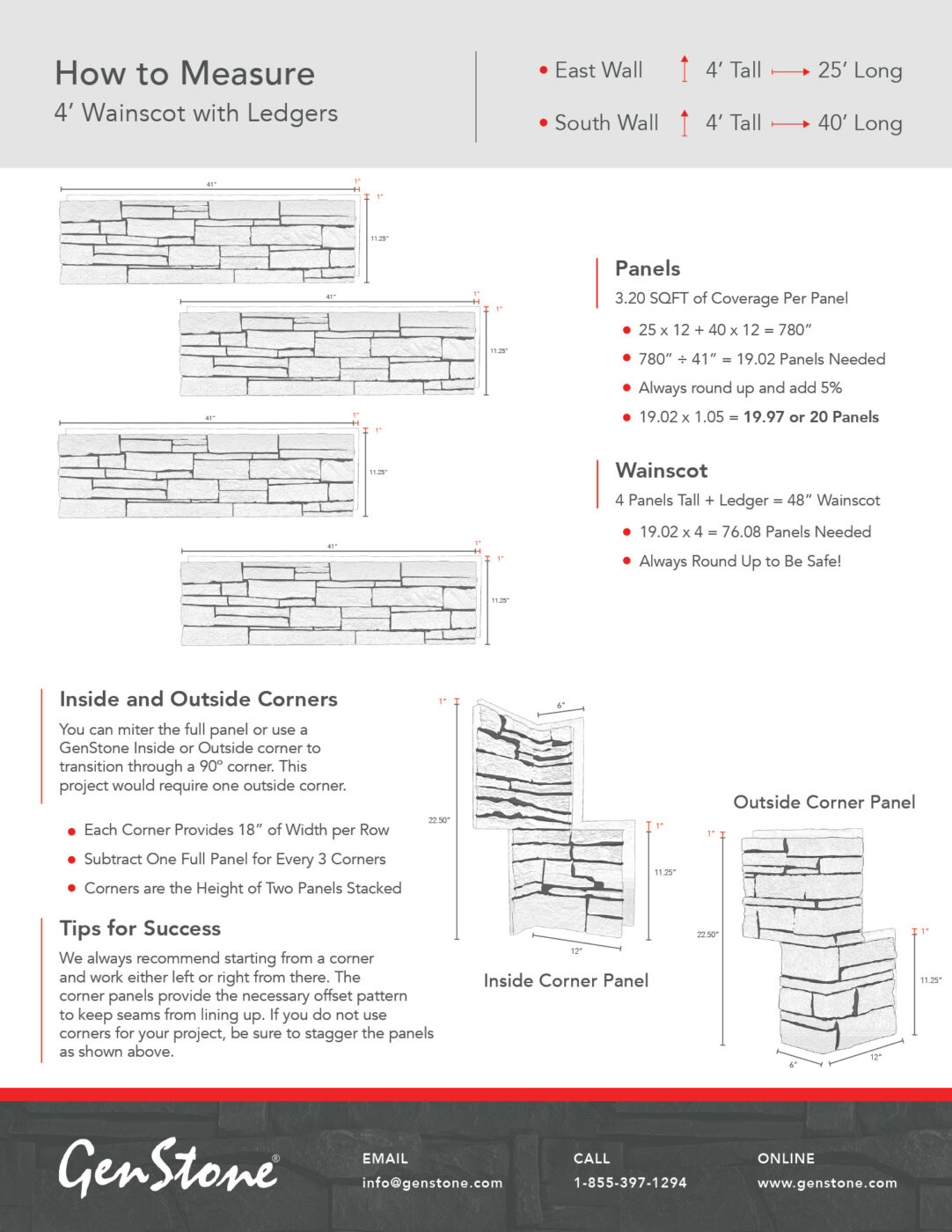 How to Measure for GenStone Stacked Stone