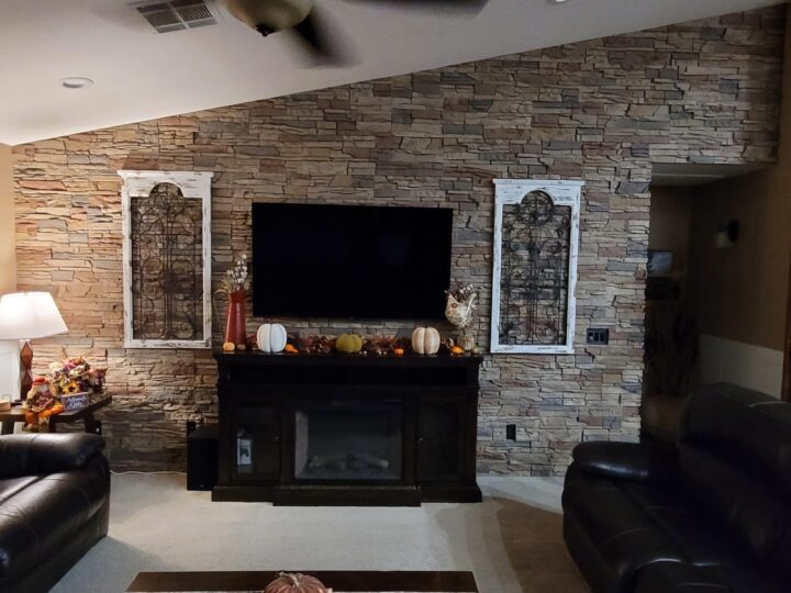 Adam’s Faux Stone Living Room Accent Wall