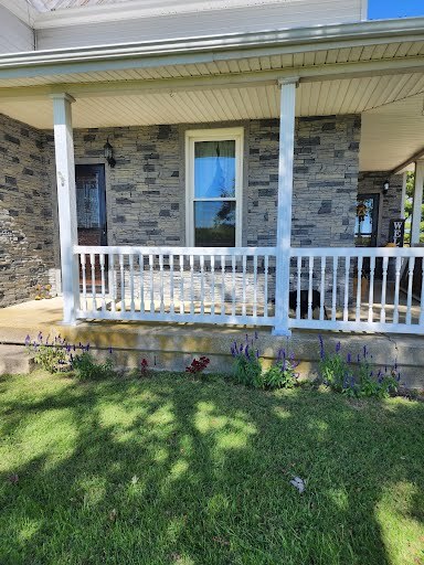 Faux Stone Duplex Front Porch